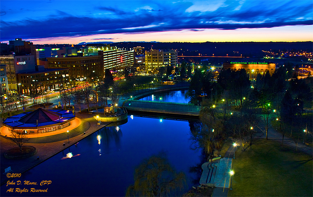A view west from the top of the Clocktower in Spokane's Riverfront Park ... A view west from the top of the Clocktower in Spokane's Riverfront Park ...