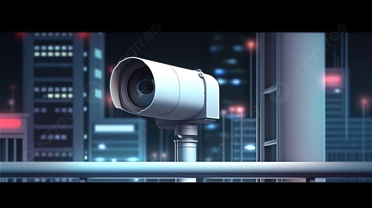 Cityscape Backdrop With 3d Rendered Cctv Or Security Camera Background ... Cityscape Backdrop With 3d Rendered Cctv Or Security Camera Background ...